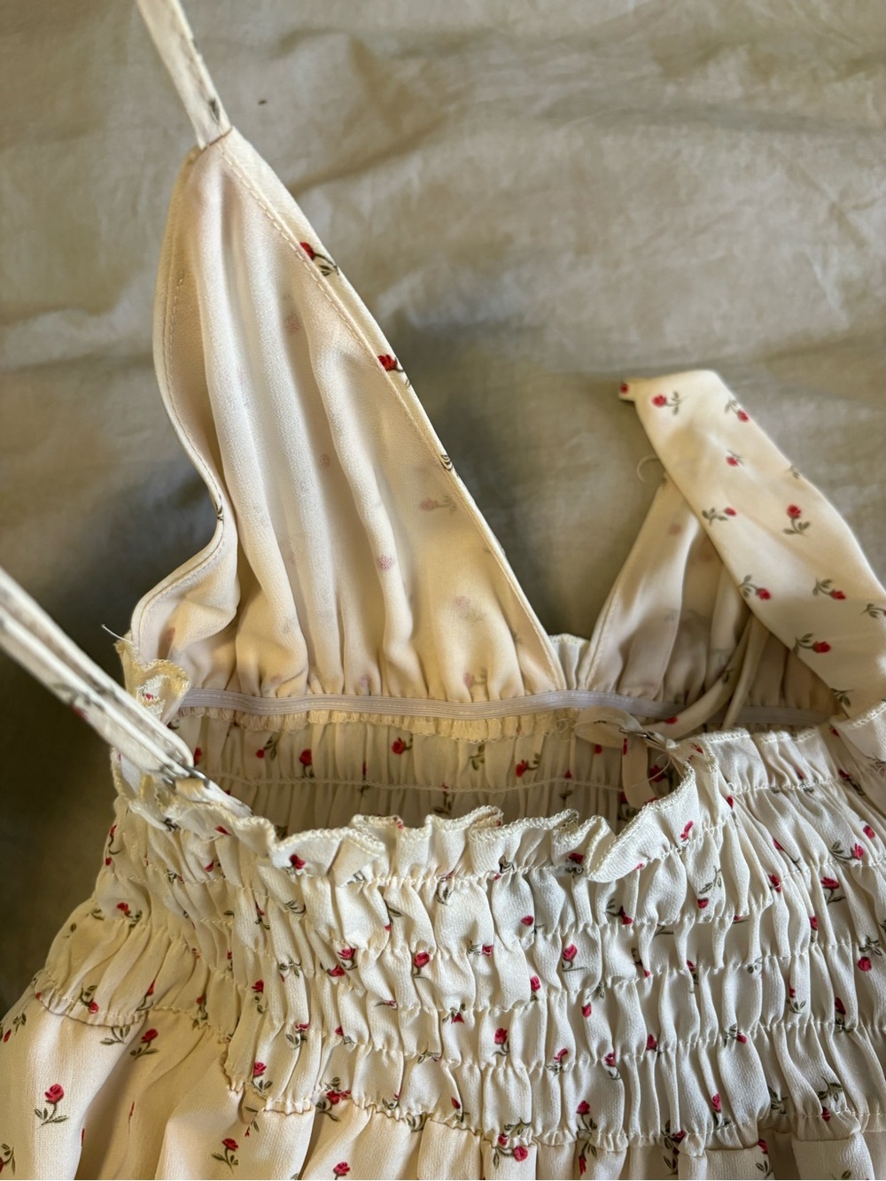 Princess Polly Cream Mini Dress with Red Floral Print - Picture 10 of 15